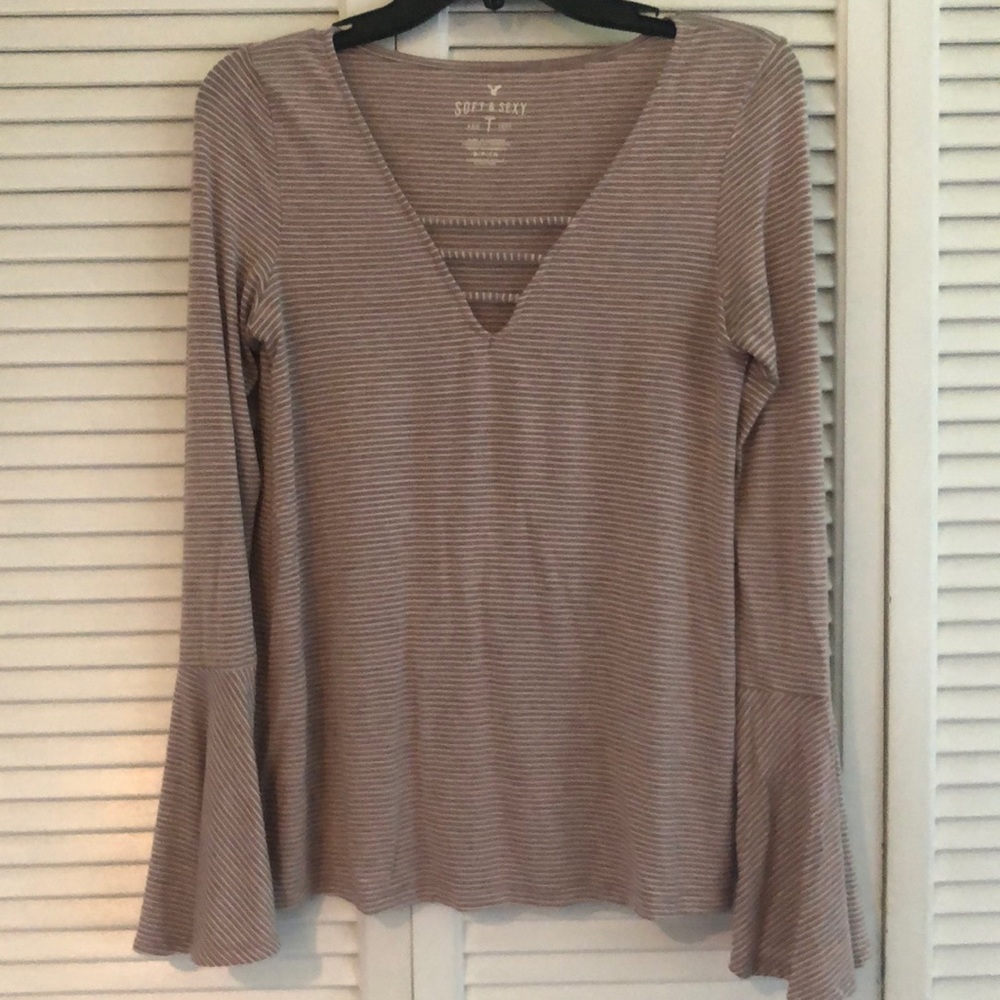 Blouse pink and white great condition
